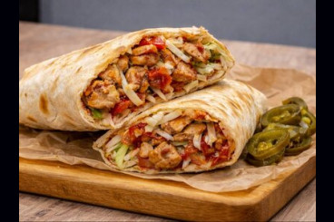 Шаурма с шашлыком из курицы в лаваше