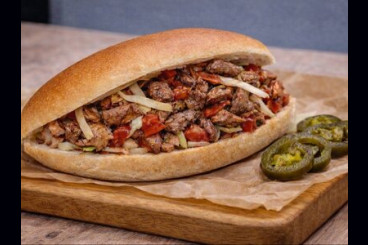 Шаурма с говядиной и бараниной в булочке